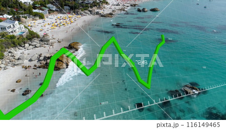 Image of financial data processing over landscape 116149465