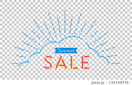 Hand-drawn illustration of cumulonimbus cloud with the words Summer SALE - Simple and stylish summer sale POP Hand-drawn illustration of cumulonimbus cloud with the words Summer SALE - Simple and stylish summer sale POP 116149576
