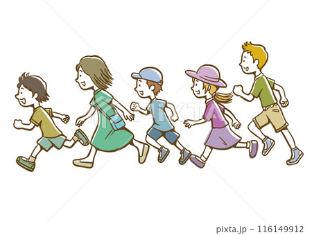 走る子どもたち 116149912
