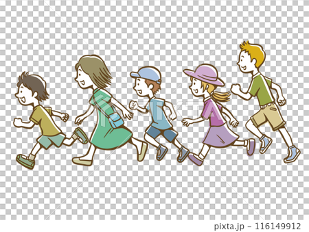 走る子どもたち 116149912
