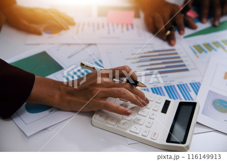 Fund managers team consultation and discuss about analysis Investment stock market at office Fund managers team consultation and discuss about analysis Investment stock market at office 116149913