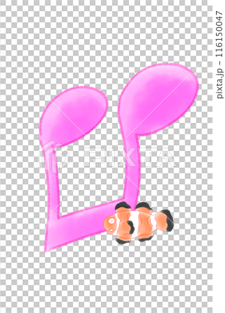 カクレクマノミの付いた音符 116150047