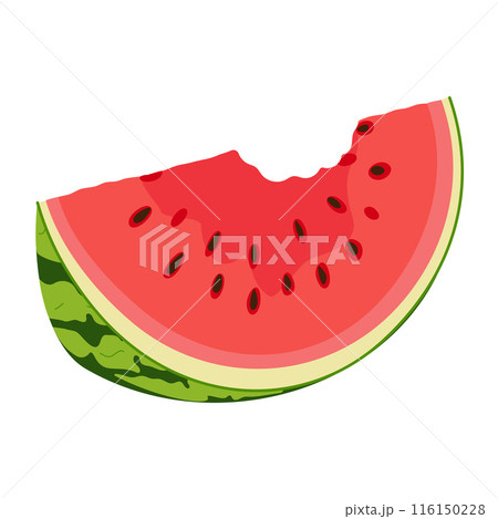Bitten watermelon slice. Watermelon rind.  116150228