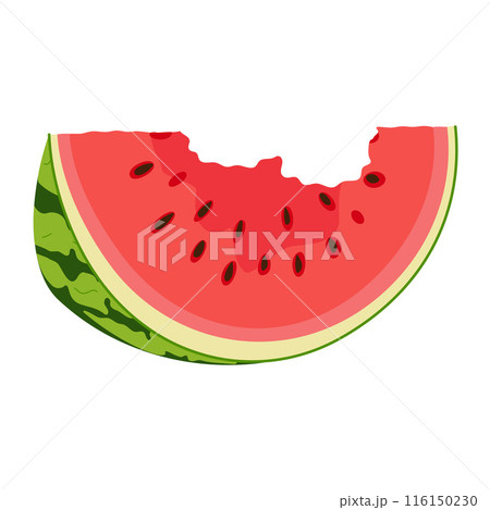 Bitten watermelon slice. Watermelon rind.  116150230