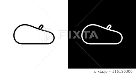 シンプルなベレー帽の線画アイコン 116150300