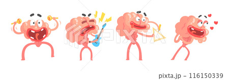 Funny Brain Character Engaged in Different Activity Vector Set Funny Brain Character Engaged in Different Activity Vector Set 116150339