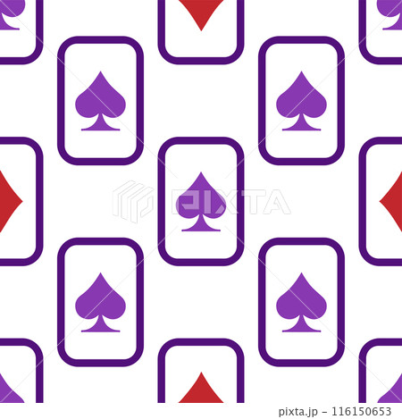 Purple falling playing cards seamless pattern. Poker and Wonderland. Purple falling playing cards seamless pattern. Poker and Wonderland. 116150653