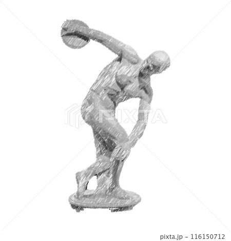 Heads Greek ancient sculpture, mystic. hand drawn illustrations of antique statues in trendy bohemian style 116150712