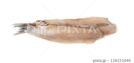 Dutch herring isolated, salted fish meat fillet, traditional maatjes, raw atlantic herring, matias 116151040