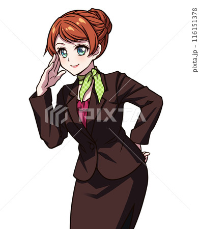 スーツ姿の女性のアニメ風イラスト スーツ姿の女性のアニメ風イラスト 116151378