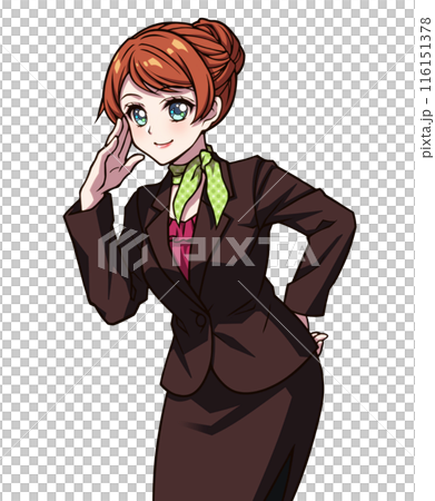 スーツ姿の女性のアニメ風イラスト スーツ姿の女性のアニメ風イラスト 116151378