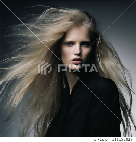 beautiful blonde woman with long hair 116152825