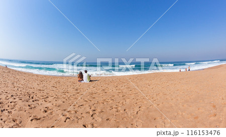 Girl Boy Conversation Sitting Beach Ocean Girl Boy Conversation Sitting Beach Ocean 116153476
