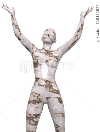 3D Render of White marble female 116153674