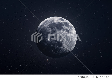 宇宙空間に浮かぶ月 116153832