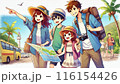 夏の旅行を楽しむ家族 116154426