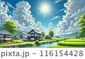 入道雲に太陽が差し込む日本の風景 116154428