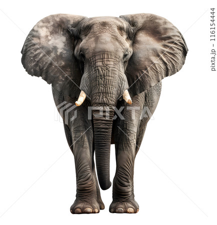 Big African Elephant isolated on transparent background, wild life concept 116154444