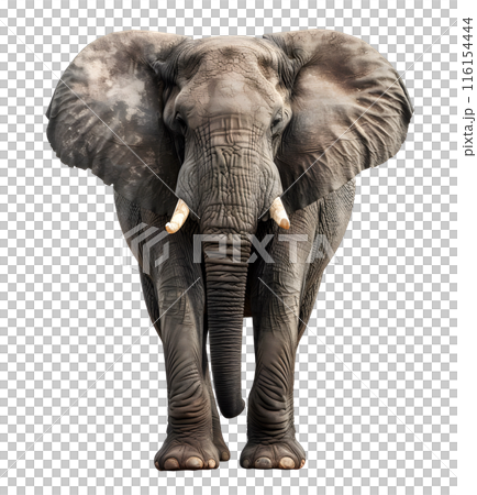 Big African Elephant isolated on transparent background, wild life concept 116154444