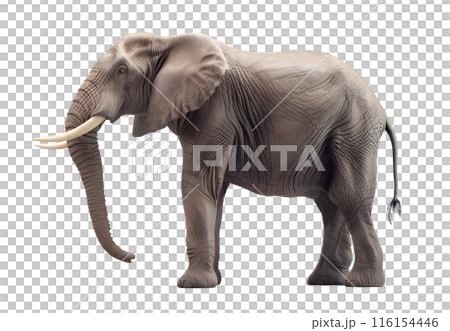 Big African Elephant isolated on transparent background, wild life concept 116154446
