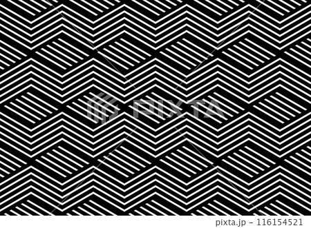 Seamless Geometric Zigzag and Diamonds Striped Lines Pattern. Seamless Geometric Zigzag and Diamonds Striped Lines Pattern. 116154521