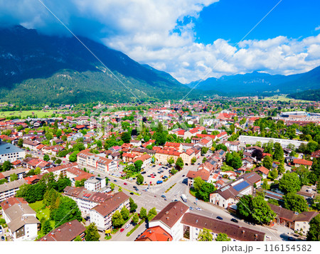 Garmisch-partenkirchen town aerial panoramic view, Germany Garmisch-partenkirchen town aerial panoramic view, Germany 116154582
