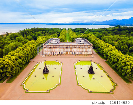 Herrenchiemsee Palace aerial panoramic view, Bavaria Herrenchiemsee Palace aerial panoramic view, Bavaria 116154620