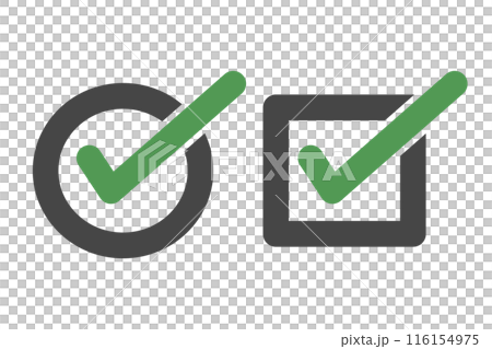 Round and square checkbox icon set. Selection. Vector. Round and square checkbox icon set. Selection. Vector. 116154975