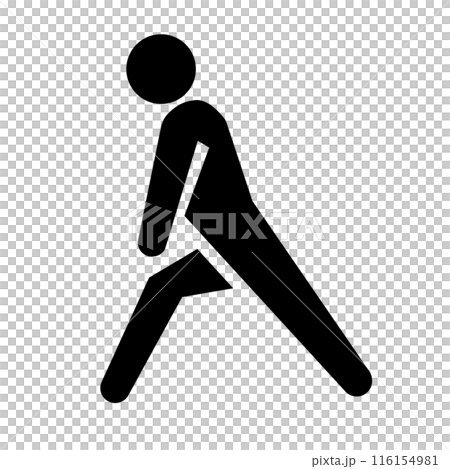 体操をしている人のシルエットアイコン。ベクター。 116154981