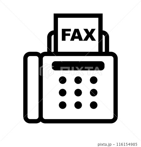 シンプルなFAXのアイコン。ファックスのアイコン。ベクター。 シンプルなFAXのアイコン。ファックスのアイコン。ベクター。 116154985