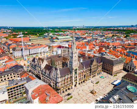 Marienplatz aerial panoramic view in Munich city, Germany Marienplatz aerial panoramic view in Munich city, Germany 116155000