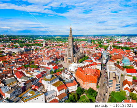 Ulm Minster Church aerial panoramic view, Germany Ulm Minster Church aerial panoramic view, Germany 116155025