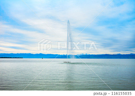 Friedrichshafen aerial panoramic view in Bavaria, Germany 116155035