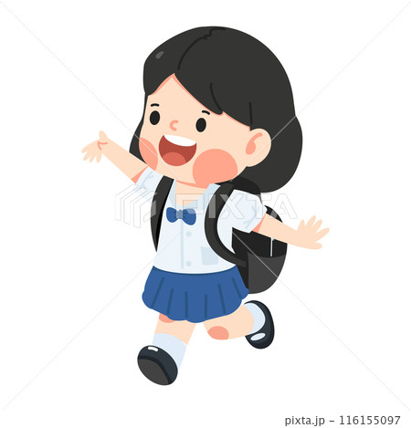 Happy girl going to school 116155097