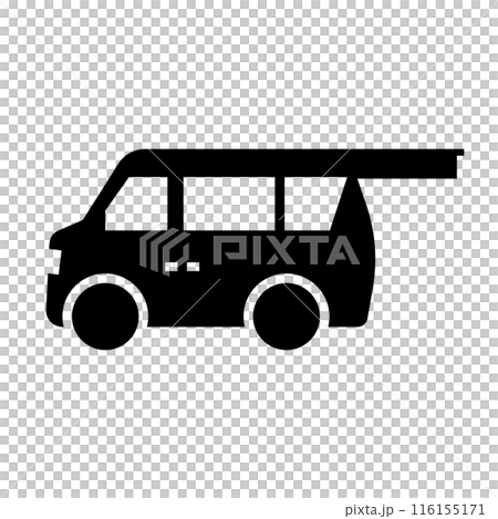 帶有打開後門的輕型貨車輪廓圖標 帶有打開後門的輕型貨車輪廓圖標 116155171
