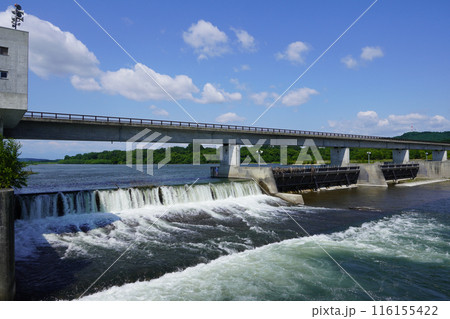 十勝川・千代田新水路の分流堰 116155422