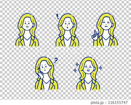 Young lady's facial expression set Young lady's facial expression set 116155747