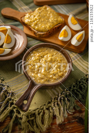 Delicious homemade egg spread 116155922