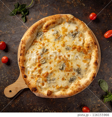 Delicious four cheese pizza 116155966