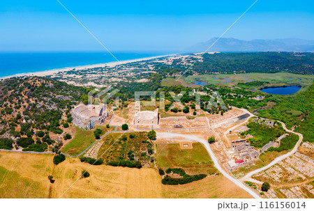 Patara ancient city aerial panoramic view, Turkey 116156014