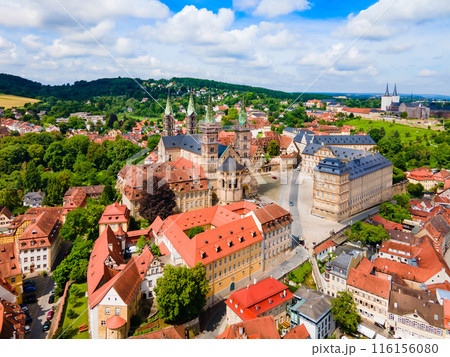 Bamberg old town aerial panoramic view 116156080
