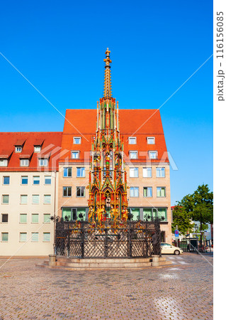Schoener Brunnen fountain in Nuremberg, Germany Schoener Brunnen fountain in Nuremberg, Germany 116156085