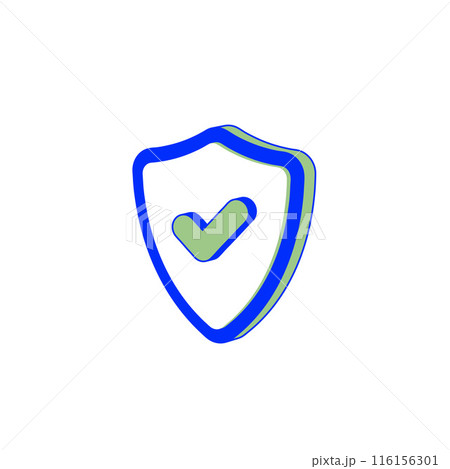 3d Icon safety shield check mark. symbol security 116156301