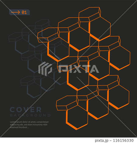 Modern geometric pattern design hexagonal shapes 116156330