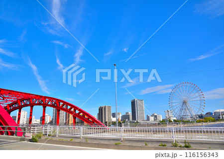 《愛知県》名古屋都市風景 港区中川運河に架かる中川橋 《愛知県》名古屋都市風景 港区中川運河に架かる中川橋 116156343