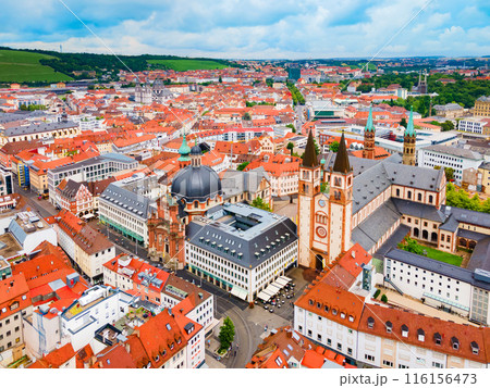 Wurzburg old town aerial panoramic view 116156473