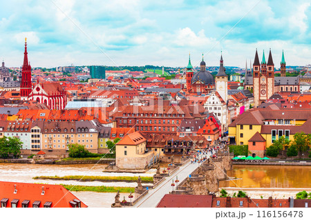 Wurzburg old town aerial view, Germany Wurzburg old town aerial view, Germany 116156478