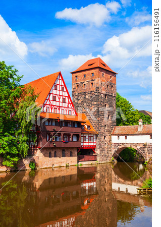 Nuremberg old town in Bavaria, Germany 116156491