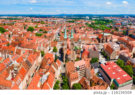 Nuremberg old town aerial panoramic view 116156509