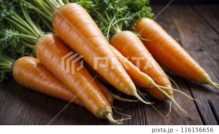Fresh Carrots on Wooden Table Fresh Carrots on Wooden Table 116156656